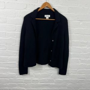 Bloomingdale's Women's Font Button Cardigan Sweater Long Sleeve Black Size M